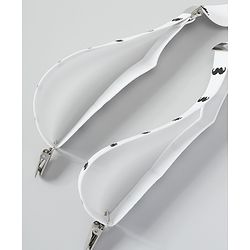 Babyhug Free Size Mustache Printed Bow and Suspender Set - White