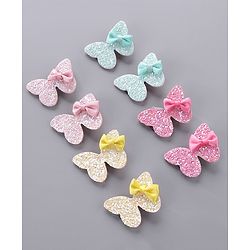 Babyhug Free Size Bow & Butterfly Clips Set of 8 - Multicolor