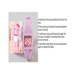 Babyhug Free Size Elephant Design Digital Watch - Pink