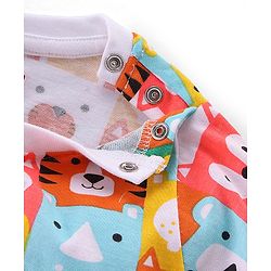 Babyhug Cotton Knit Full Sleeves Night Suit With Animals Print - Multicolour