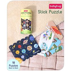 Babyhug Unicorn,Space & Dino Theme 10 Stick Puzzle Set- 30 Sticks