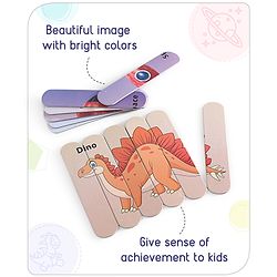 Babyhug Unicorn,Space & Dino Theme 10 Stick Puzzle Set- 30 Sticks