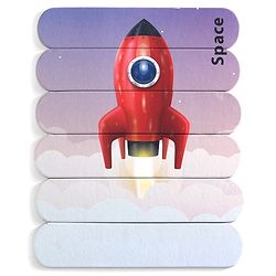 Babyhug Unicorn,Space & Dino Theme 10 Stick Puzzle Set- 30 Sticks