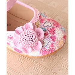 Cute Walk by Babyhug Ballerina with Velcro Closure & Flower Applique - Pink