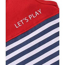 Babyhug 100% Cotton Knit Sleeveless Stripe T-Shirt with Graphics - Red