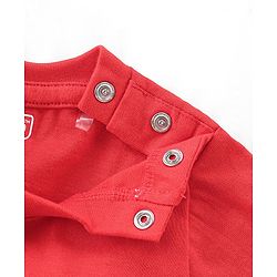 Babyhug Single Jersey Knit Dungarees & Half Sleeves T-Shirt with Watermelon Print - Multicolour