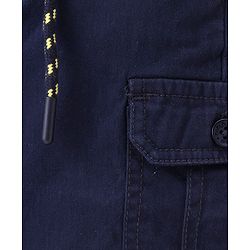 Babyhug Cotton Spandex Woven Solid Colour Shorts - Navy Blue
