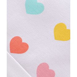 Babyhug 100% Cotton Cap Mittens And Booties Heart Printed - White