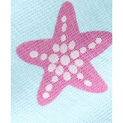 Babyhug Cotton Half Sleeves Night Suit With Starfish Print-Blue