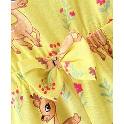 Babyhug Cotton Jersey Knit Sleeveless Singlet Jumpsuit Floral Print - Yellow