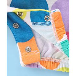 Babyhug 100% Cotton Knit Half Sleeves T-Shirt & Dungaree Set Polka Dot Print - Multicolor