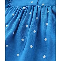 Babyhug Rayon Woven Frill Sleeves Top Dot Print- Blue