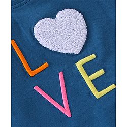 Babyhug 100% Cotton Knit Sleeveless Tee with Frill Detailing & Heart Applique -