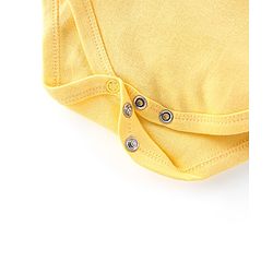 Babyhug 100% Cotton Knit Full Sleeves Onesie with Diaper Pant Cap Mittens & Booties Truck Print - Yellow & Blue