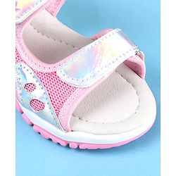 Cute Walk by Babyhug Slip On Sandals with Chrome Detailing & Velcro Closure - Pink