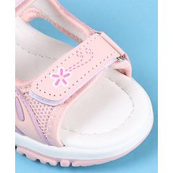 Cute Walk by Babyhug Slip On Sandals with Floral Print & Velcro Closure - Pink