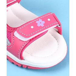 Cute Walk by Babyhug Sandal with Velcro Closure Text Print - Fuchsia