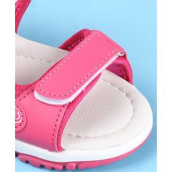 Cute Walk by Babyhug Sandal Velcro Closure Heart Patch - Fuchsia