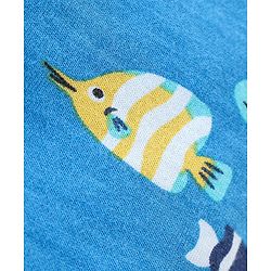 Babyhug Cotton Single Jersey Knit Shorts Fish Print Pack Of 3 - Blue & Yellow