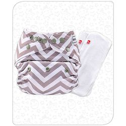 Babyhug Free Size Reusable Cloth Diaper with 2 Smart Dry Inserts Combo Robot Print- Teal Blue