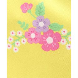 Babyhug V Cut Sleeveless Frock Style Swimsuit Floral Print - Yellow