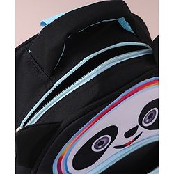 Babyhug Fashion Backpack with Panda Theme Design - Black
