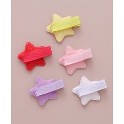 Babyhug Hair Pins Free Size with Star Applique Pack of 12- Multicolor