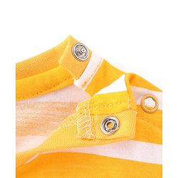 Babyhug Cotton Knit Half Sleeves Striped T-Shirt with Numerical Graphic - Multicolour