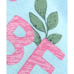 Babyhug Cotton Knit Frill Sleeves Top With Butterfly & Text Print Pack Of 3 - White Pink & Blue