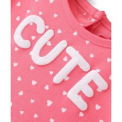 Babyhug Cotton Jersey Knit Half Sleeves Frock with Headband Heart and Porcupine Print Pack of 2 - Pink & Yellow