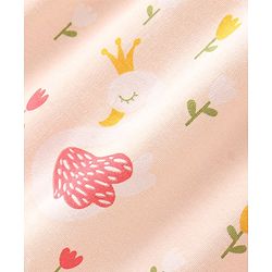 Babyhug 100% Cotton Jersey Knit Half Sleeves Frock With Bloomer Floral Print - Pink