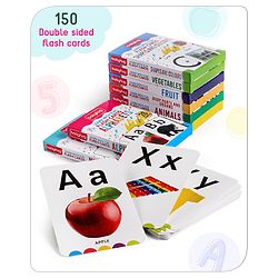 Babyhug 150 Pieces Early Learning and Educational Double Sided Flash Cards- 8 Sets