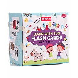 Babyhug 150 Pieces Early Learning and Educational Double Sided Flash Cards- 8 Sets
