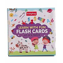 Babyhug 150 Pieces Early Learning and Educational Double Sided Flash Cards- 8 Sets