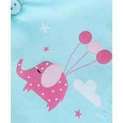 Babyhug 100% Cotton Front Open Sleeveless Jhablas Elephant & Polka Dots Print Pack of 5 - Multicolour