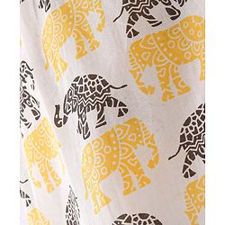 Babyhug 100% Cotton Woven Full Sleeves Kurta & Dhoti Set With Elephant Print - Yellow