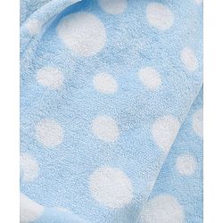 Babyhug Velour Full Sleeves Bathrobe with Hooded Polka Dot Print - Blue