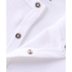 Babyhug Cotton Interlock Knit Full Sleeves Sleepsuit - White