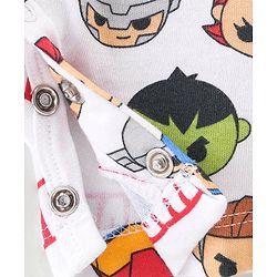 Babyhug Marvel Interlock Cotton Knit Half Sleeves Rompers Star & Avenger Print Pack of 2 - Multicolour