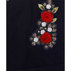 Babyhug Short Sleeves Party Wear Gown Sequined Design - Navy