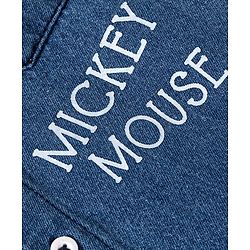Babyhug Disney Denim Woven Half Sleeves Shirt with Mickey Mouse Graphics - Blue