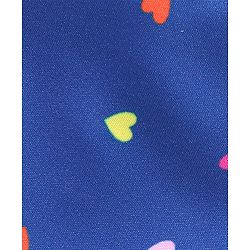 Babyhug Flutter Sleeves V Cut Swimsuit Heart Print- Blue