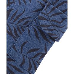 Babyhug Cotton Looper Knit Shorts Leafy Print - Blue