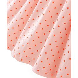 Babyhug Single Jersey Knit Cap Sleeves Polka Dots Printed Frock with Bloomer - Peach