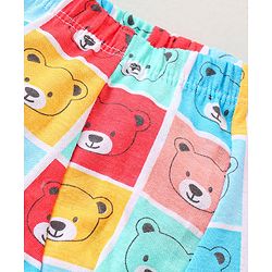 Babyhug 100% Cotton Knit Antibacterial Trunks Teddy Print Pack of 3 - Yellow Red & Blue