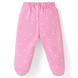 Babyhug Interlock Knit Heart & Polka Dot Printed Bootie Leggings Pack of 3 - Red Pink & Blue