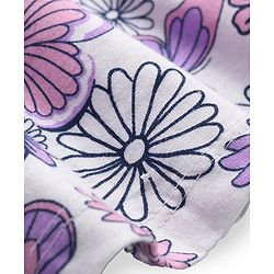 Babyhug Single Jersey Half Sleeves Frock with Bloomer Floral & Butterfly Print - White