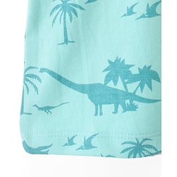 Babyhug Cotton Looper Knit Mid Thigh Shorts With Palm Tree Print - Blue