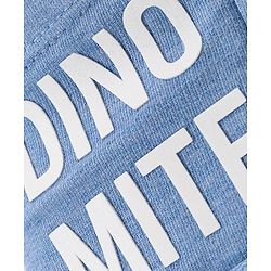 Babyhug Cotton Looper Knit Mid Thigh Dino Printed Shorts - Blue