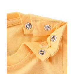 Babyhug Disney Cotton Knit Dungaree and Half Sleeves T-Shirt Set Winnie the Poo Print - Yellow & Blue